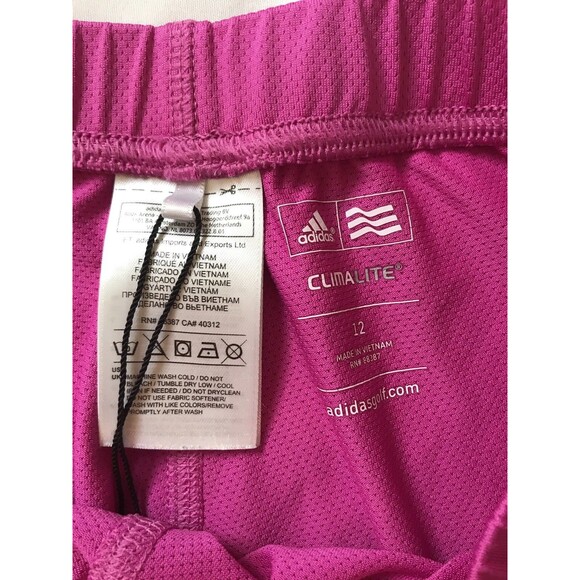 Adidas Climalite Golf Shorts Womens 12 Pink Gym Activewear Lightweight Mesh NWOT - Picture 2 of 7